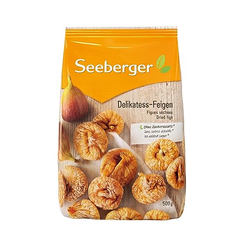 Seeberger Delikatess-Feigen 7er Pack, Sonnenverwöhnte goldbraune Trockenfeigen - honig-süß zum Backen, Kochen, Snacken - essfertig, getrocknet - ohne Zuckerzusatz, vegan (7 x 500 g) von Seeberger
