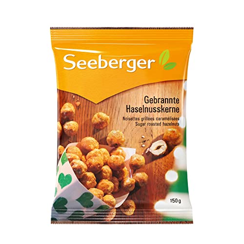 Seeberger Gebrannte Haselnusskerne 12er Pack, Karamellisierte knackige Kerne der Haselnuss zum Genießen - intensiv im Geschmack - glutenfrei, vegan (12 x 150 g) von Seeberger