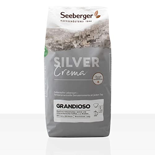 Seeberger Kaffee Silver Crema Grandioso 1kg ganze Bohne von Seeberger
