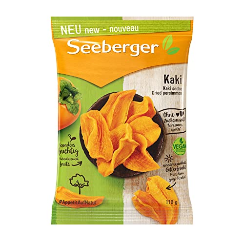 Seeberger Kaki: Extra große getrocknete Stücke sonnenverwöhnter Kaki-Früchte - exotisch & fruchtig im Geschmack - ohne Zuckerzusatz, vegan (1 x 110 g) von Seeberger