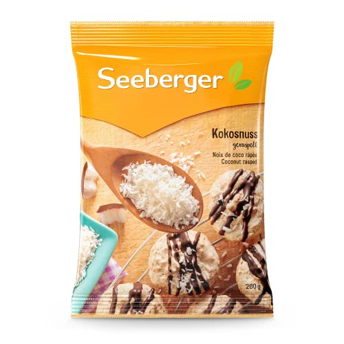 Seeberger Kokosnuss geraspelt 10er Pack, Saftige Kokosraspel in bester Qualität - aus sonnengereiften und naturbelassenen Kokosnüssen - fein - ungesüßt, vegan (10 x 200 g) von Seeberger