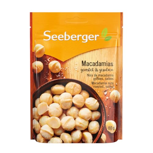 Seeberger Macadamias geröstet & gesalzen 13er Pack: Feinstens veredelte Macadamianüsse - schonend geröstet mit feiner Salznote - intensiv nussig - geschält, vegan (13 x 80 g) von Seeberger