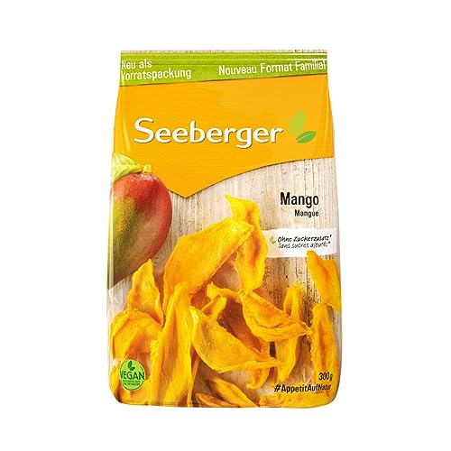 Seeberger Mango 1x300g, Getrocknete Fruchtscheiben aus sonnenverwöhnten Mangos - fruchtig & exotisch im Geschmack - ohne Zuckerzusatz - Power-Snack Seeberger Mango 1x300g, Getrocknete Fruchtscheiben aus sonnenverwöhnten Mangos - fruchtig & exotisch im Geschmack - ohne Zuckerzusatz - Power-Snack von Seeberger