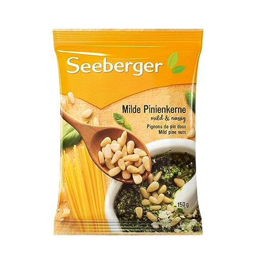 Seeberger Milde Pinienkerne 13er Pack: Handverlesene, zarte Pinienkerne - mild-nussiges Aroma & cremiger Geschmack - naturbelassen, vegan (13 x 150 g) von Seeberger