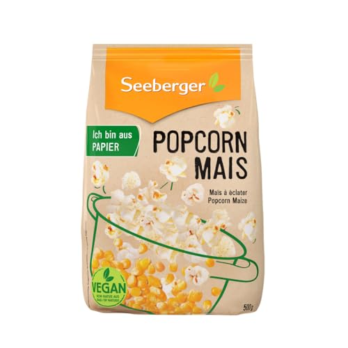 Seeberger Popcorn-Mais 10er Pack: Butterfly Puffmais im Vorratspack - frisches Popcorn schnell zubereitet - individuell würzbar, vegan (10 x 500 g) von Seeberger