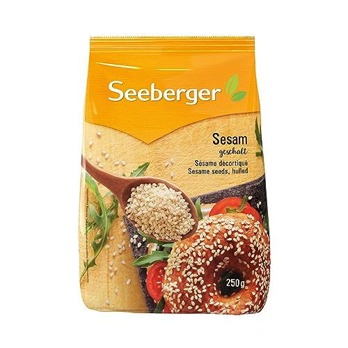 Seeberger Sesam geschält 9er Pack: Ganze Samen der Sesam-Pflanze - als Backzutat, zum Kochen und Dekorieren von Speisen - ohne Zusätze, vegan (9 x 250 g) von Seeberger