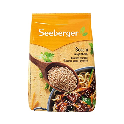 Seeberger Sesam ungeschält 9er Pack: Besonders nährstoffreiche Samen der Sesam-Pflanze - zum Kochen und Backen von Speisen - ohne Zusätze, vegan (9 x 250 g) von Seeberger