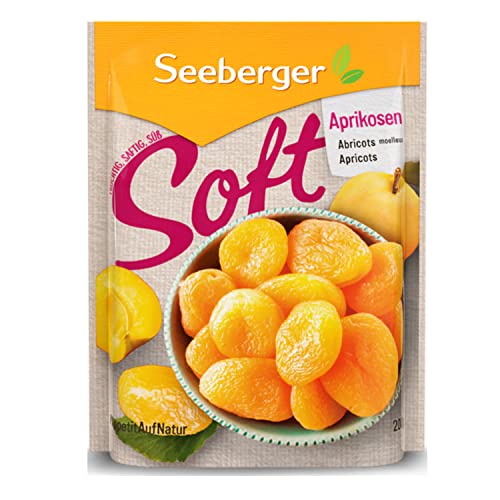 Seeberger Soft-Aprikosen 13er Pack: Herrlich weiche, saftige Marillen - süß-samtige Textur - ohne Zuckerzusatz - getrocknet - entsteint, vegan (13 x 200 g) von Seeberger