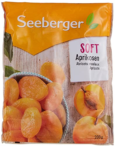 Seeberger Soft-Aprikosen: Herrlich weiche, saftige Marillen - süß-samtige Textur - ohne Zuckerzusatz - getrocknet - entsteint, vegan (1 x 200 g) von Seeberger