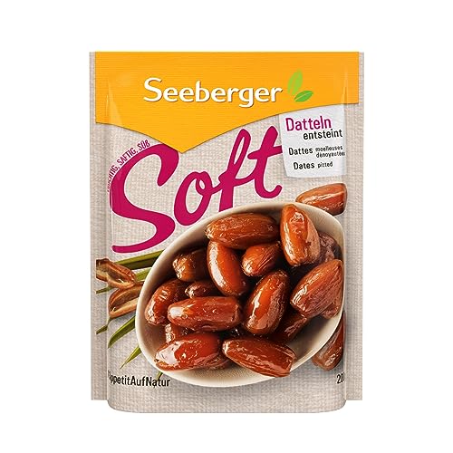 Seeberger Soft-Datteln entsteint 13er Pack: Cremig süße Datteln der Sorte "Deglet Nour" mit warmer Honig-Note - zum Süßen und Snacken - getrocknet & pasteurisiert, vegan (13 x 200 g) von Seeberger