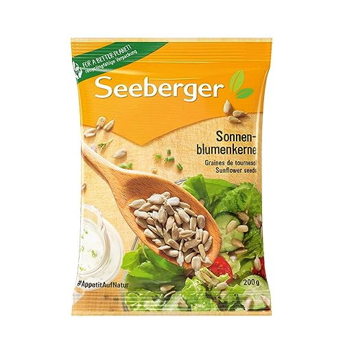 Seeberger Sonnenblumenkerne 13er Pack: Geschälte, knackige Kerne in bester Qualität - nussig, buttrig & fein-aromatisch - ideal zum Backen oder als Topping, vegan (13 x 200 g) von Seeberger