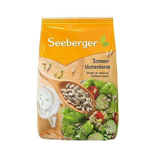Seeberger Sonnenblumenkerne 8er Pack: Geschälte, knackige Kerne in bester Qualität - nussig, buttrig & fein-aromatisch - ideal zum Backen oder als Topping, vegan (8 x 500 g) von Seeberger