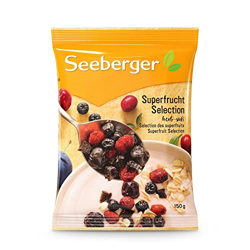 Seeberger Superfrucht Selection 13er Pack: Herb-süßer Beeren Mix aus Cranberry, Pflaume, Aronia & Kirsche - zum Snacken und Verfeinern von Speisen - gesüßt, vegan (13 x 150 g) von Seeberger