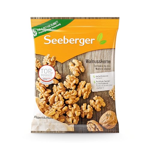 Seeberger Walnusskerne 10er Pack: Walnüsse ohne Schale - reich an Omega-3-Fettsäuren - ideal als gesunde Zwischenmahlzeit - ohne Zusatzstoffe, vegan (10 x 150 g) von Seeberger