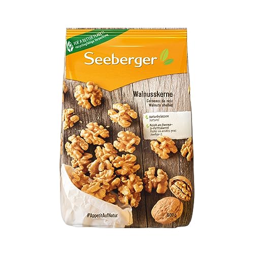 Seeberger Walnusskerne: Walnüsse ohne Schale - reich an Omega-3-Fettsäuren - ideal als gesunde Zwischenmahlzeit - ohne Zusatzstoffe, vegan (1 x 500 g) von Seeberger