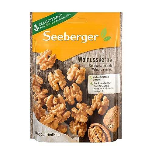 Seeberger Walnusskerne 15er Pack: Walnüsse ohne Schale - reich an Omega-3-Fettsäuren - ideal als gesunde Zwischenmahlzeit - ohne Zusatzstoffe, vegan (15 x 60 g) von Seeberger