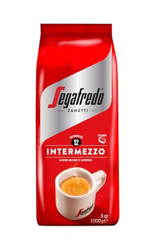 Segafredo Zanetti Intermezzo - Ganze Bohne (1 kg Packung) - Geeignet für alle italienischen Kaffeespezialitäten - Kaffeebohnen mit mittlerer Röstung, stark und vollmundig im Geschmack von Segafredo