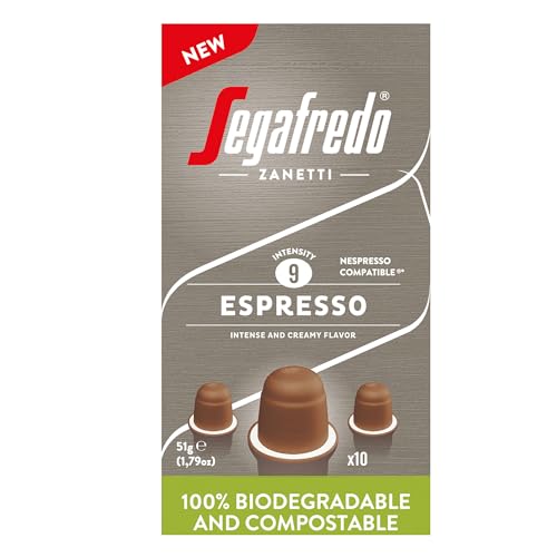 Segafredo Zanetti 80 kompostierbare Espressokapseln Nespresso, Stark und Cremig - 8 Packungen mit 10 Kapseln von Segafredo