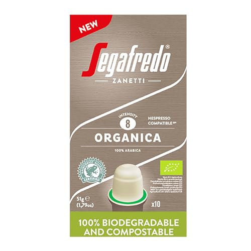 Segafredo Zanetti 80 kompostierbare Nespresso Organic-Kapseln, Bio-Espresso - 8 Packungen mit 10 Kapseln von Segafredo
