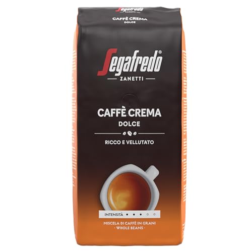 Segafredo Zanetti Caffè Crema Dolce - Ganze Bohen (1kg Packung) - Geeignet für Caffè Crema - Kaffeebohnen mit heller bis mittlerer Röstung, mild und ausgewogen im Geschmack von Segafredo