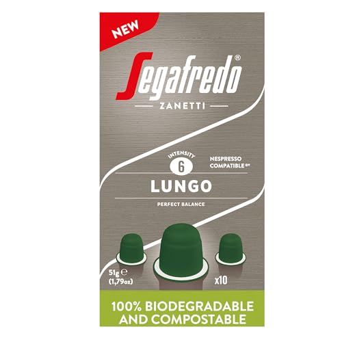 Segafredo Zanetti 80 kompostierbare Nespresso Lungo-Kapseln, reichhaltig und cremig - 8 Packungen mit 10 Kapseln von Segafredo