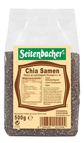 Seitenbacher Chia I unbehandelt I nativ I ohne Zusätze I 2er Pack (2 x 500 g) von Seitenbacher