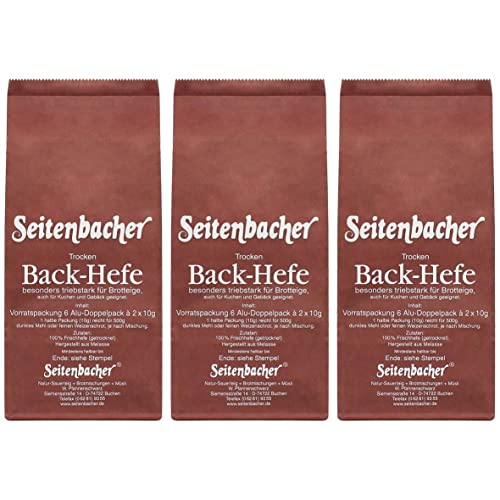 Seitenbacher Hefe Vorratspack 6x20g, 3er Pack (3 x 120 g) von Seitenbacher