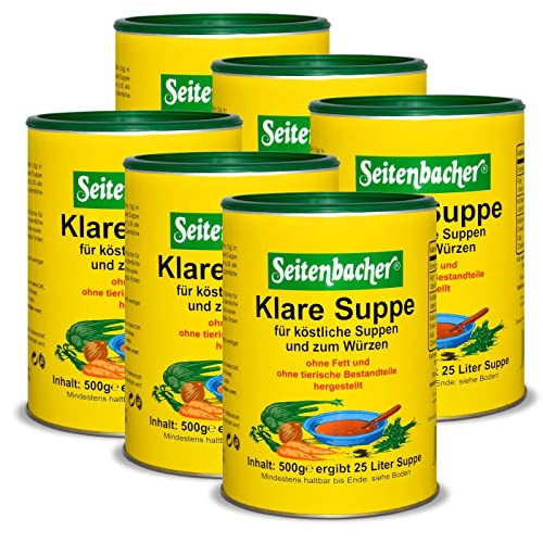 Seitenbacher Klare Suppe I der Allrounder I ohne Fett I ergiebig I vegan I glutenfrei I lactosefrei I 6er Pack (6x 500 g) von Seitenbacher