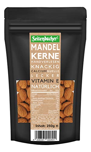Seitenbacher Mandelkerne, ganz, nativ, ohne Zusätze, 1er Pack (1 x 250 g) von Seitenbacher