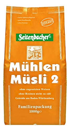 Seitenbacher Mühlen-Müsli 2 I ohne Rosinen I weizenfrei I Vorratspackung I 4er Pack (4 x 1000 g ) von Seitenbacher