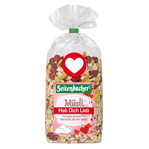 Seitenbacher Müsli Hab Dich Lieb I Vollkorngetreide I Sauerkirschen I Vollmilchschokolade I Cornflakes I 3x600g von Seitenbacher