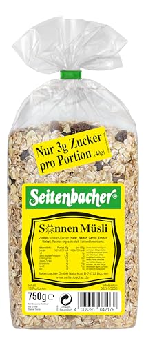 Seitenbacher Sonnen Müsli I 5 Vollkorngetreide Sorten I ohne zugesetzes Zucker I ohne zugesetztes Fett I (3 x 750 g) von Seitenbacher