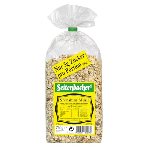 Seitenbacher Sonnen Müsli I 5 Vollkorngetreide Sorten I ohne zugesetzes Zucker I ohne zugesetztes Fett I (3 x 750 g) von Seitenbacher