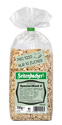 Seitenbacher Spezial Müsli 2 I mit Chia I Vollkorngetreide I ohne zugesetzes Zucker I ohne zugesetztes Fett I ohne Rosinen I (3 x 750 g) von Seitenbacher