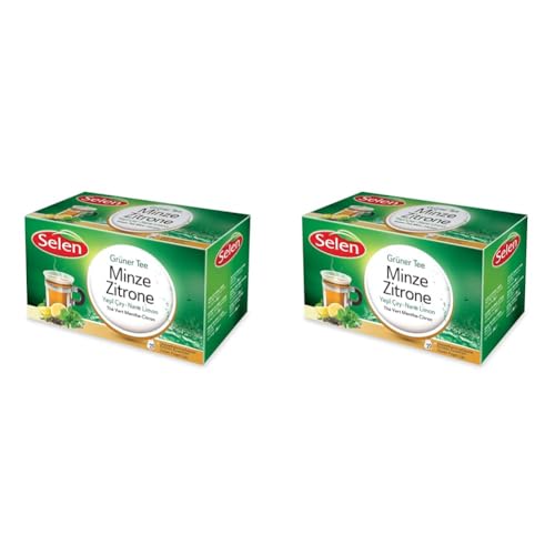 Selen Grüner Tee Minze-Zitrone 20 Teebeutel (Packung mit 2) von Selen