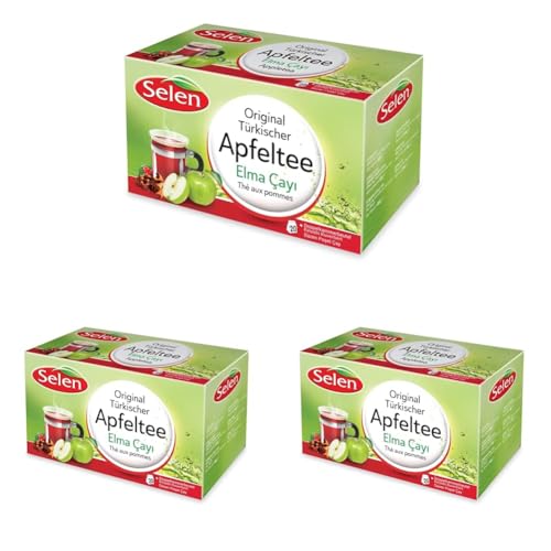 Selen Original Türkischer Apfeltee Früchtetee 20 Teebeutel (Packung mit 3) von Selen