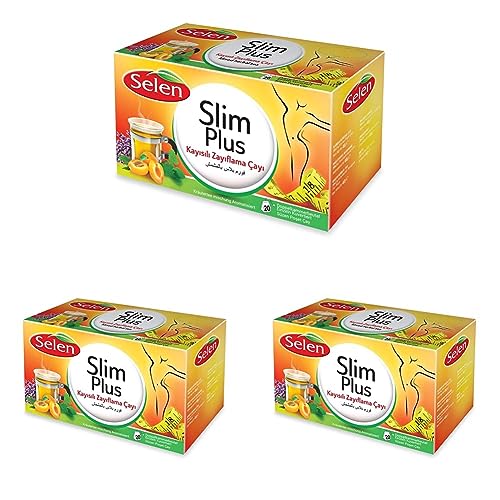 Selen Slim Plus Aprikose Kräutertee 20 Teebeutel (Packung mit 3) von Selen