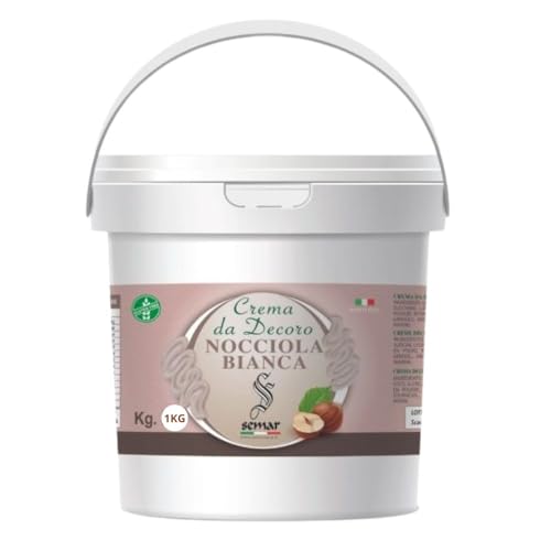SEMAR® | Weiße Haselnusscreme - HERGESTELLT IN ITALIEN - 1KG, ideal für Privatpersonen und gewerbliche Nutzung (Glutenfrei) von Semar