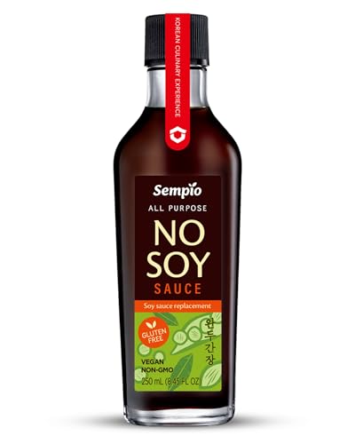 SEMPIO NO-SOY SAUCE All-Purpose Seasoning Soy Sauce Alternative Multi-purpose condiment made with peas and pea protein instead of soybeans Gluten-free Allergen-free NON-GMO VEGAN FODMAP (8.45 Fl oz) von Sempio