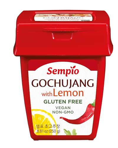 Sempio Gochujang mit Zitrone (250g) - Koreanische Chili-Paste, süß, sauer, herzhaft & würzig. Rote Pfeffersauce für Tteokbokki, koreanisches Essen. Vegan, Nicht-GVO von Sempio