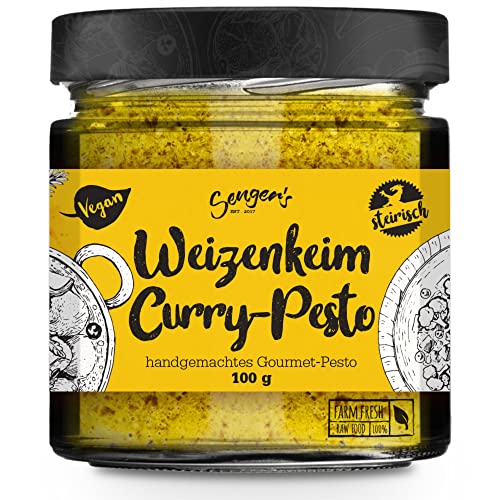 Sengers Veganes Weizenkeim-Pesto Curry, Premium Pesto 100% Superfood aus Österreich. 100g von Senger's