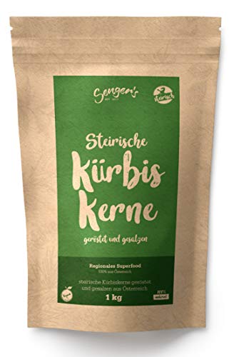 Steirische Kürbiskerne geröstet und gesalzen natürlich, vegan gesunde Knabber-Kerne 1kg von Senger's