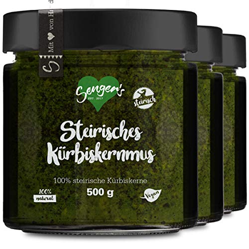 1,5 kg Steirisches Kürbiskernmus 100% steirische Kürbiskerne ohne Zucker, Salz und Zusätze Vegan, Rohkost (1500 GR) von Sengers