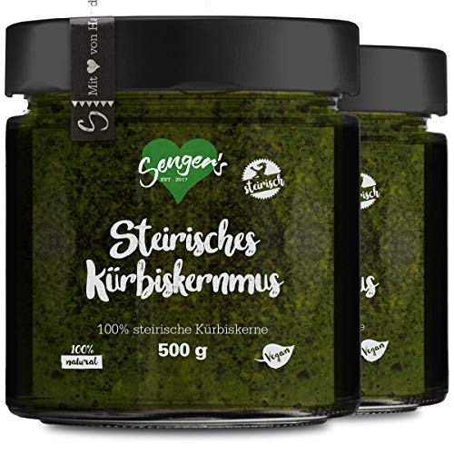 1kg Steirisches Kürbiskernmus 100% steirische Kürbiskerne ohne Zucker, Salz und Zusätze Vegan, Rohkost (1000 GR) von Sengers