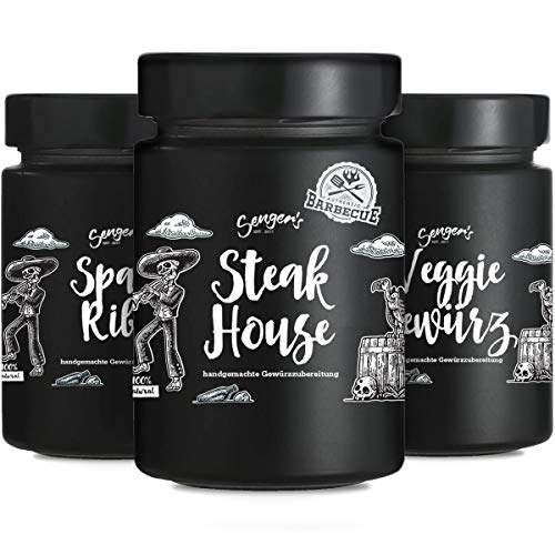 Senger's 3er Gewürz Set – hochwertige BBQ Grill Gewürze – das Geschenk für alle Männer - Steak, Gemüse, Spareribs je 100g Senger's 3er Gewürz Set – hochwertige BBQ Grill Gewürze – das Geschenk für alle Männer - Steak, Gemüse, Spareribs je 100g von Senger's