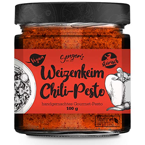 Sengers Veganes Weizenkeim-Pesto Chili, Premium Pesto 100% Superfood aus Österreich. 100g von Senger's