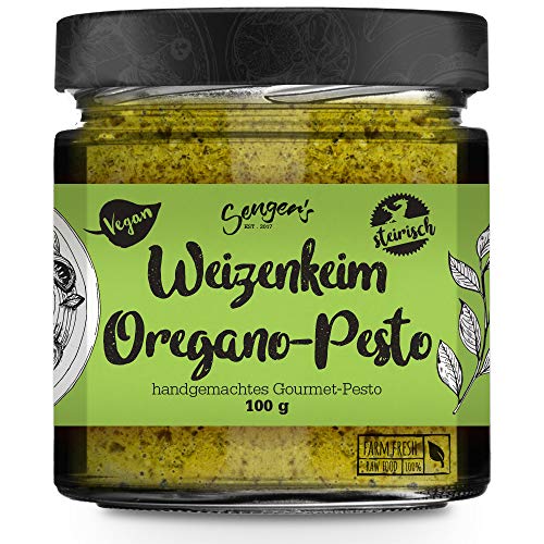 Sengers Veganes Weizenkeim-Pesto Oregano, Premium Pesto 100% Superfood aus Österreich. 100g von Senger's