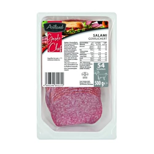 Artland Salami 1A, Kal. 80, geschnitten, gekühlt, 54 Scheiben - 500 g Packung Artland Salami 1A, Kal. 80, geschnitten, gekühlt, 54 Scheiben - 500 g Packung von Senner-Alpkäse-Classic-Box