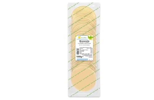 Frischpack Mozzarella ín runden Scheiben, schnittfest, 45% Fett i. Tr. - 1 kg Packung von Senner-Alpkäse-Classic-Box