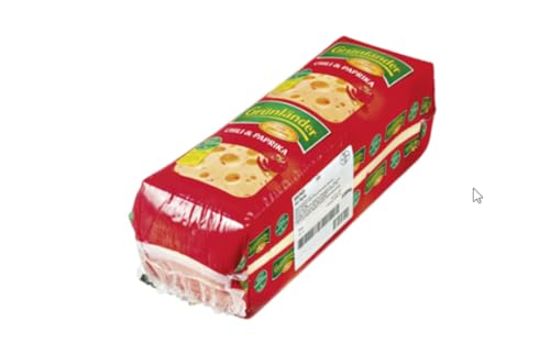 Grünländer Chili Paprika 48% Fett ca. 2,8 kg Stücke Grünländer Chili Paprika 48% Fett ca. 2,8 kg Stücke von Senner-Alpkäse-Classic-Box
